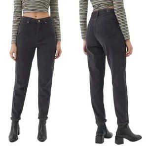 BDG Urban Outfitters Charcoal Grey Corduroy High Rise Mom Straight Leg Pants